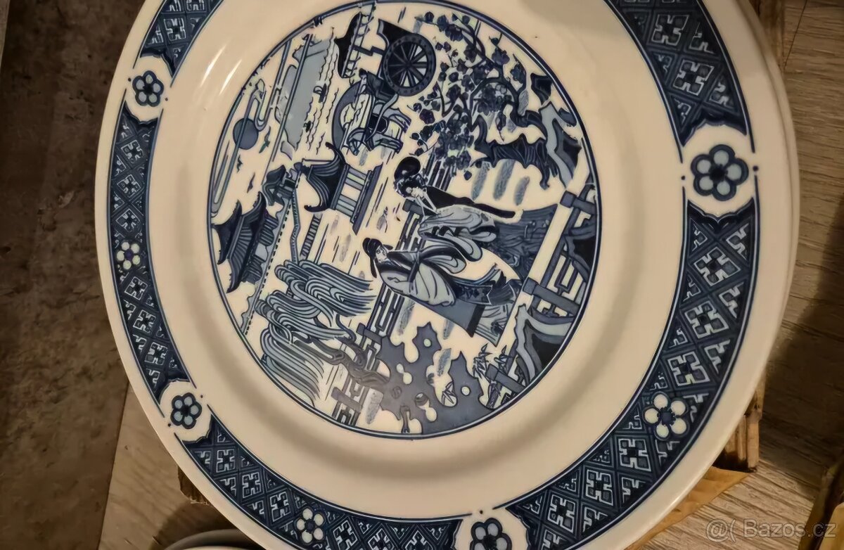 Modro bílé talíře a misky s čínským motivem 16ks - 2