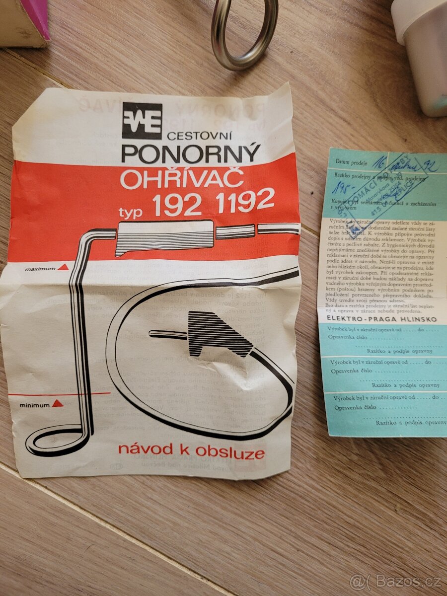 REZERVACE Ponorný ohřívač cestovní typ 1-192 retro - 2