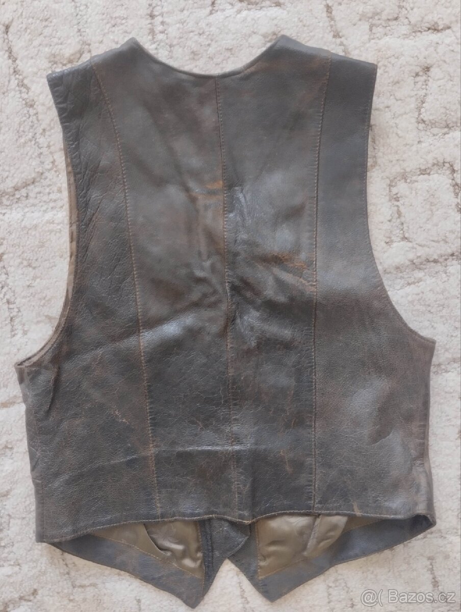 Dámská kožená vesta M - 2