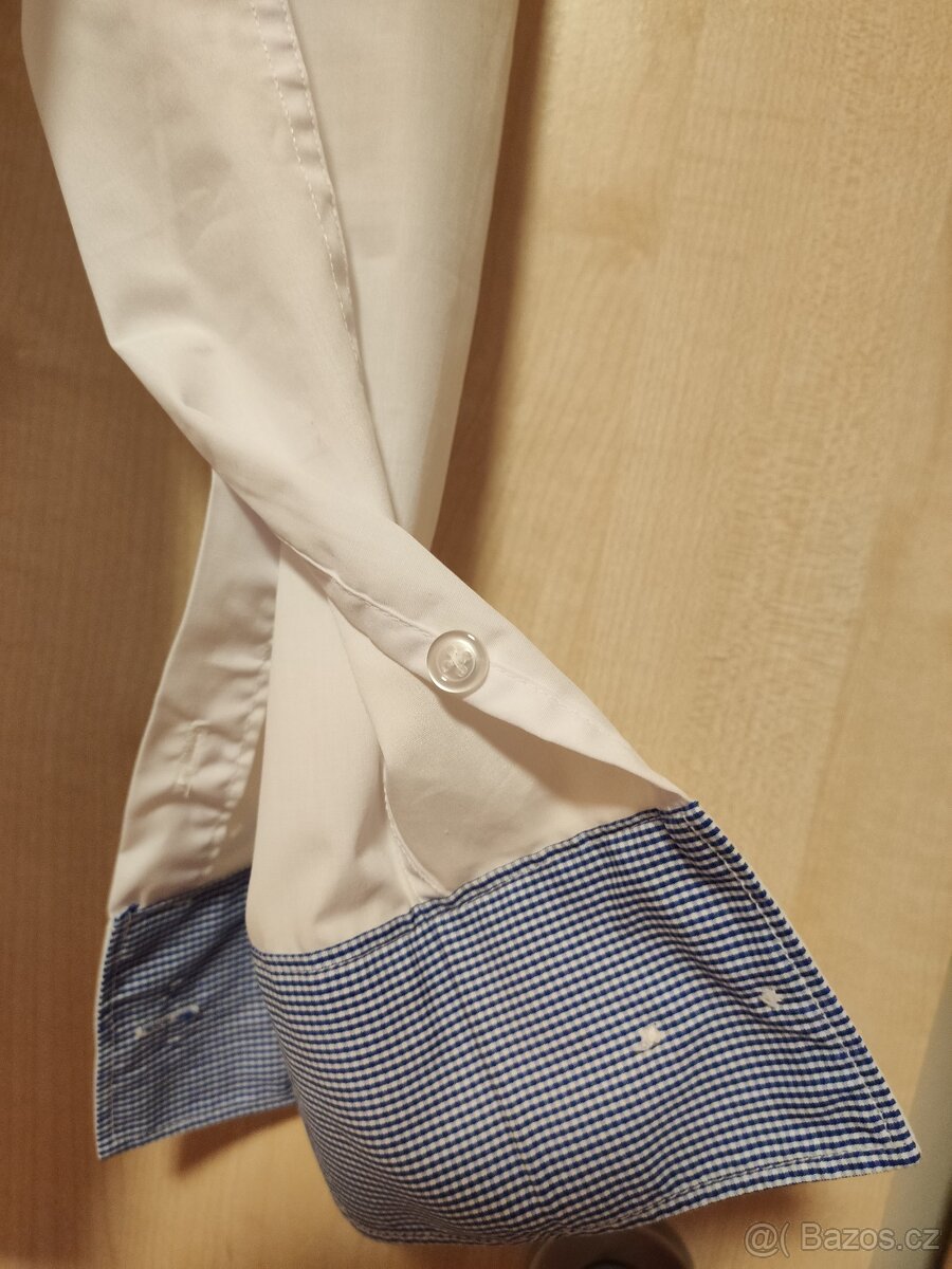 Pánská košile bílá s dlouhým rukávem - 2