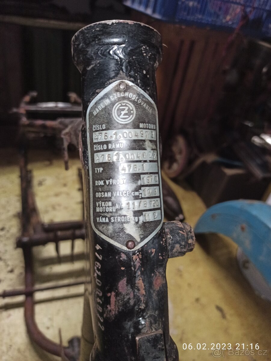 ČZ 125/476 rám, kostra - 2