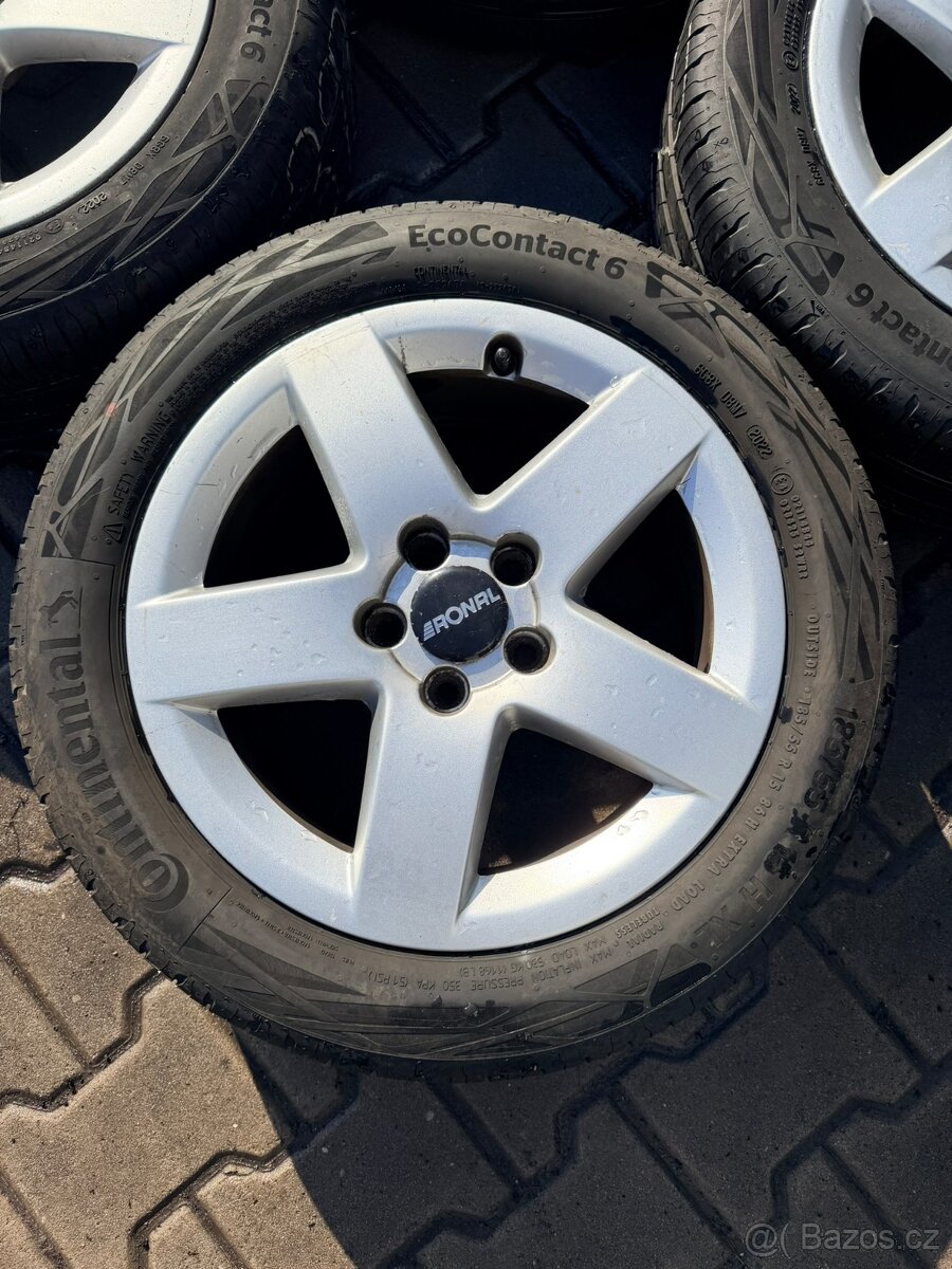 Kompl alu Ronal 5/100r15 + 185/55/15 letní Conti - 2