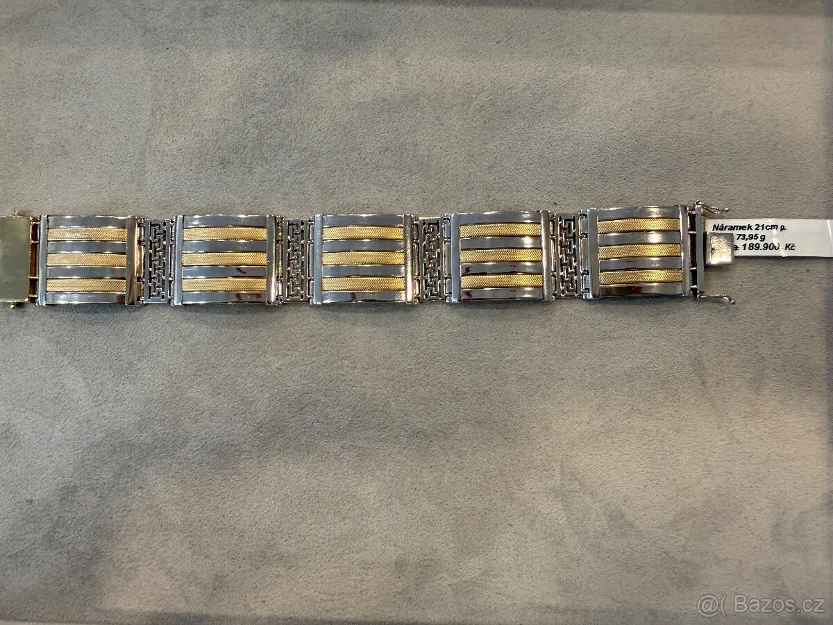 Zlatý náramek (585/1000), 73,95g - 2