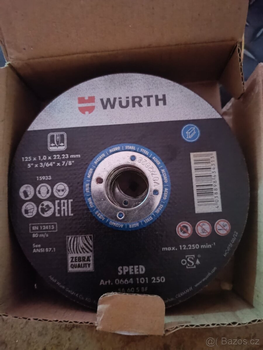 Prodám řezné kotouče Wurth. - 2