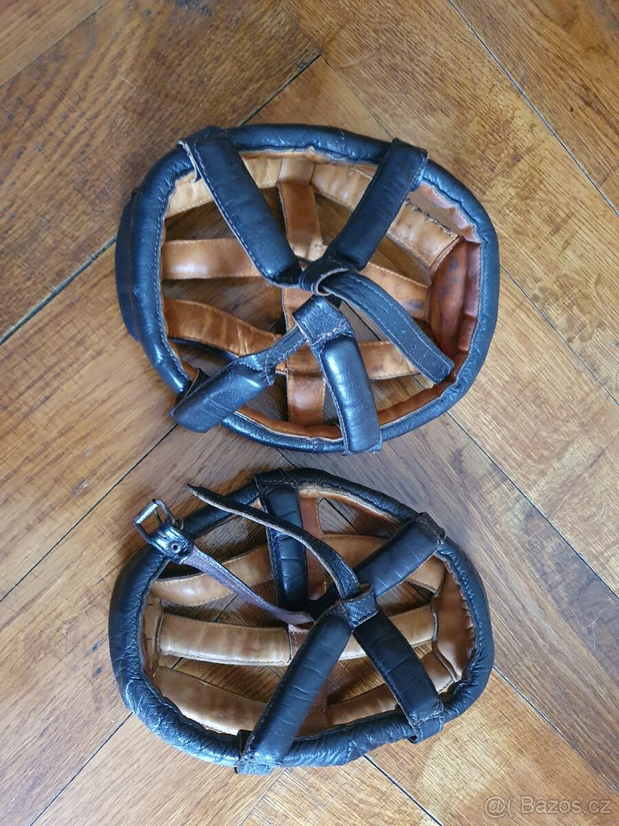 Retro cyklistická kožená helma - 2