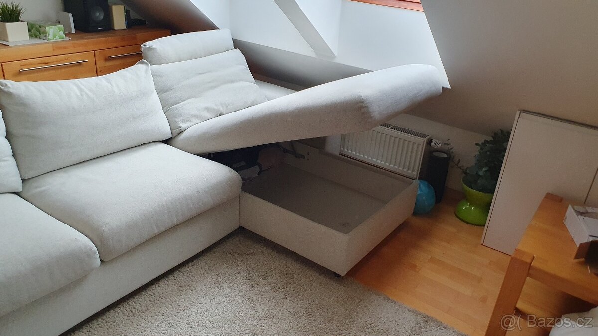 Rohová rozkládací pohovka VIMLE Gunnared béžová - 2