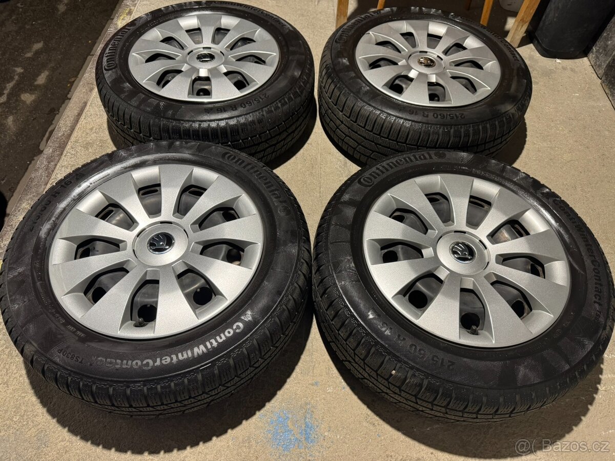 4ks 16" 5x112, škoda plech zimní 55%, SUP3 , VW B8 - 2