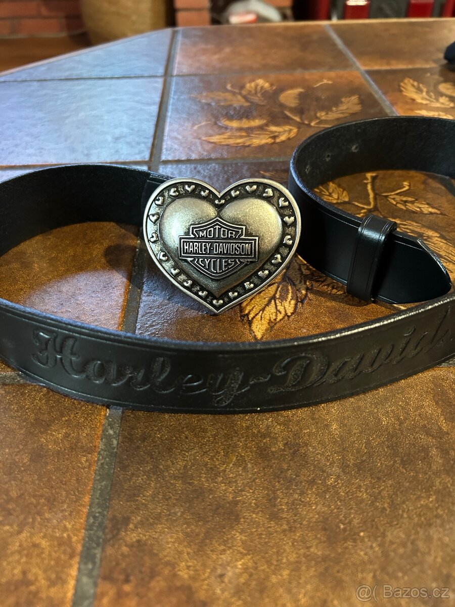 Harley Davidson dámský kožený pásek s kovovou sponou vel. S - 2