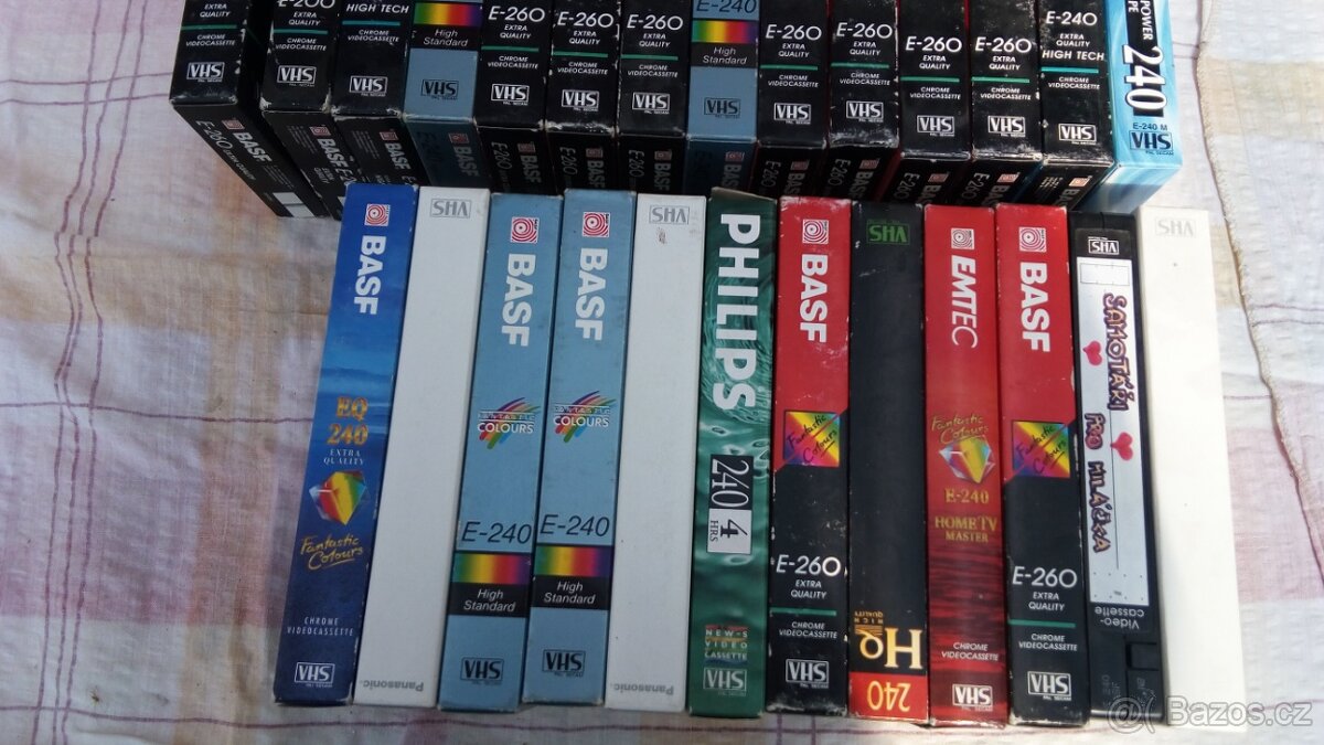 VIDEO kazety BASF, atd. 25 kusů. - 2