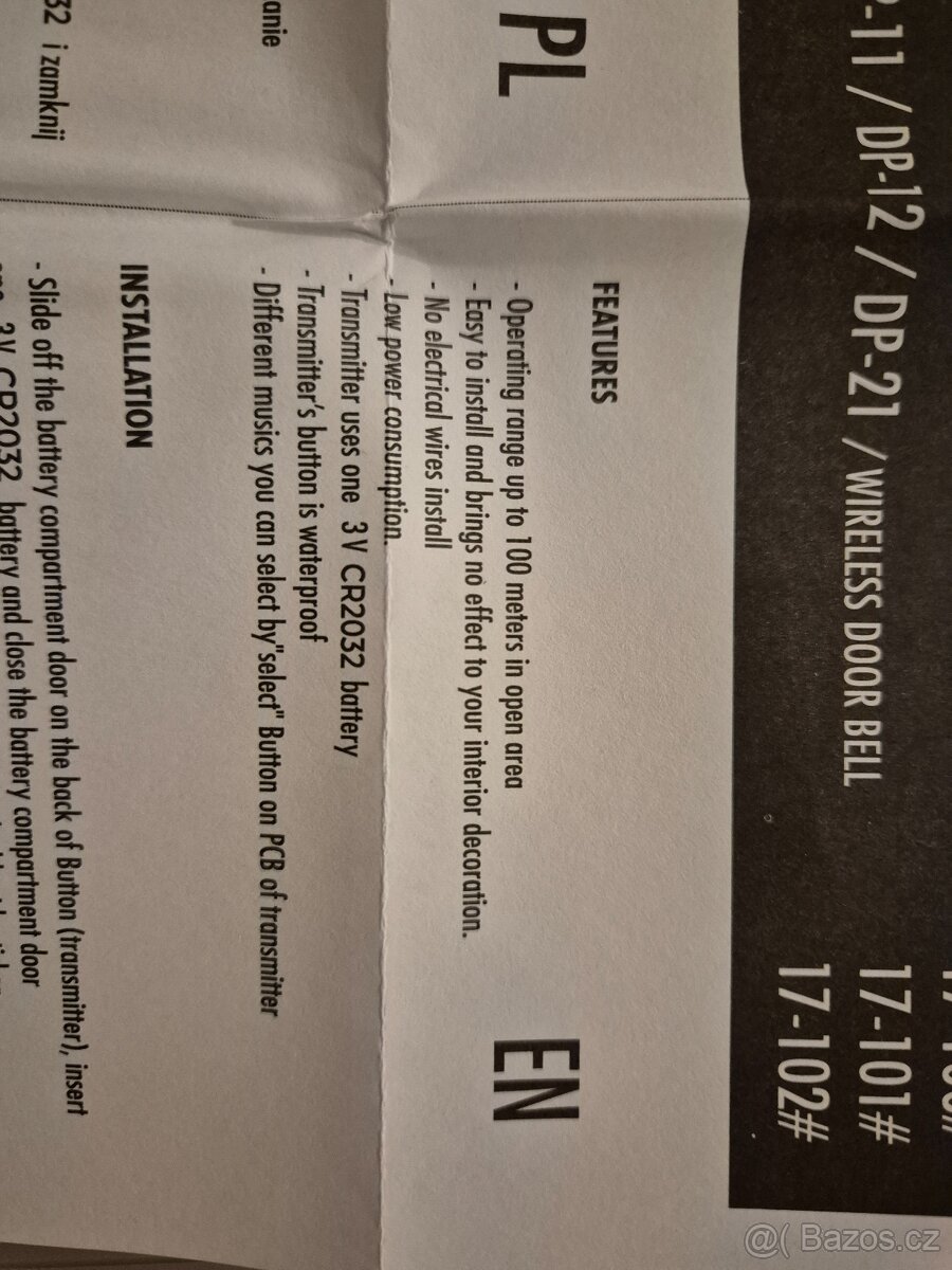 Bezdrátový zvonek 2 tlačítka - 2