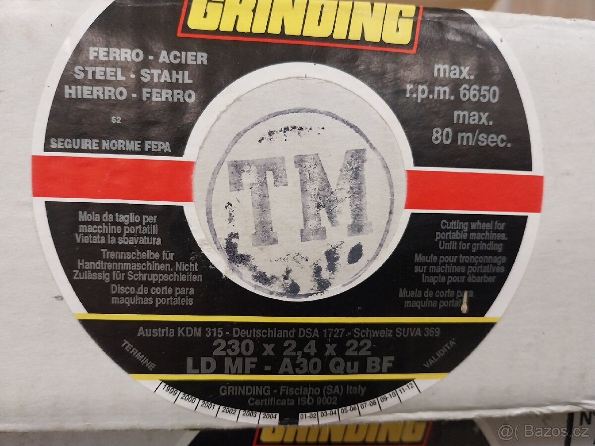 GRINDING řezné a brusné kotouče na kov. - 2