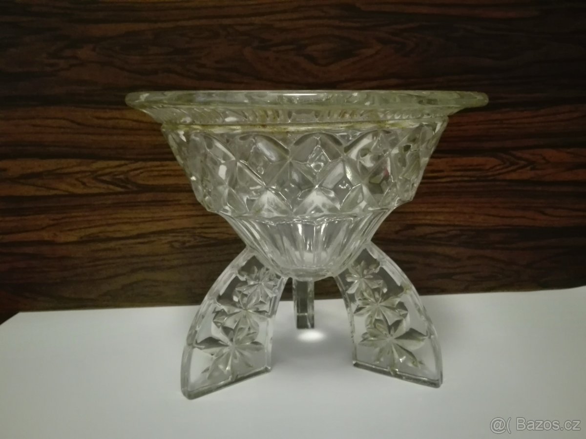 SKLENĚNÁ MÍSA NA NOŽIČKÁCH - 2