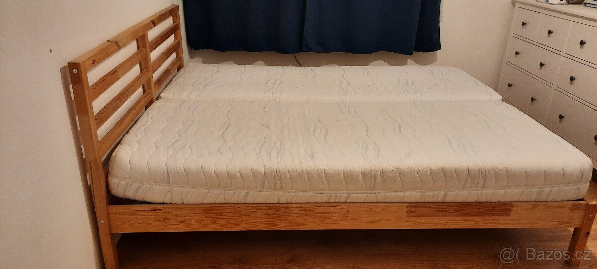 Postel IKEA Tarva 160 x 200 cm s roštem a dvěma matracemi - 2