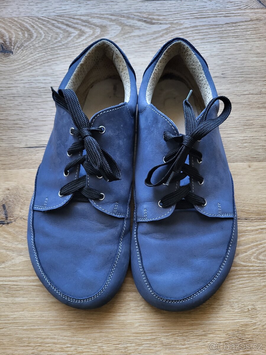 Barefoot kožené modré mokasíny - 2