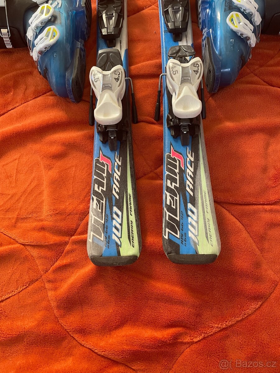 Dětské lyže Nordica 100 cm + lyžáky 34-35+helma - 2