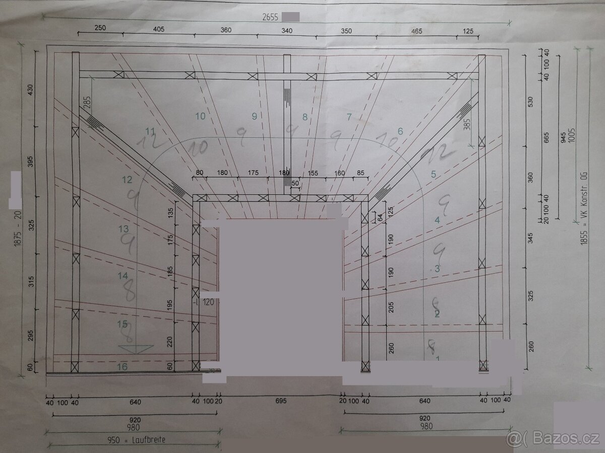 Schody ocelové točité levé 308 cm - 2