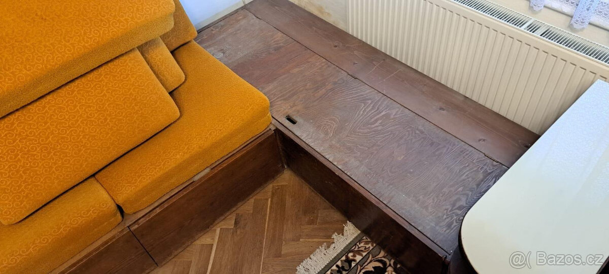 Sedací souprava masiv stará rozkládací úložný prostor - 2