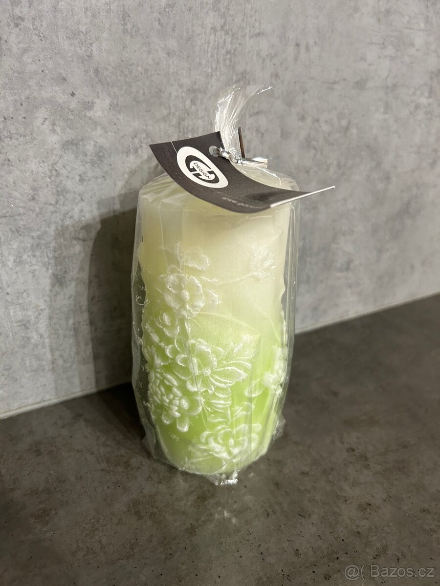 Dekorační svíčka růže zelená - 2