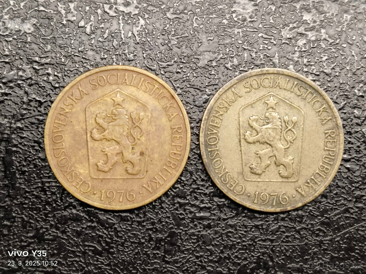 1 koruna 1976 obě varianty - 2