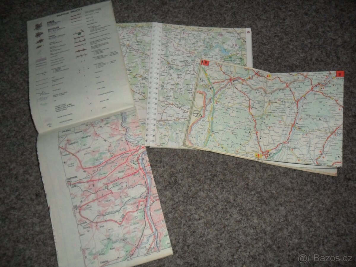 mapy - vojenská, automapy, Česká republika, různé - 2