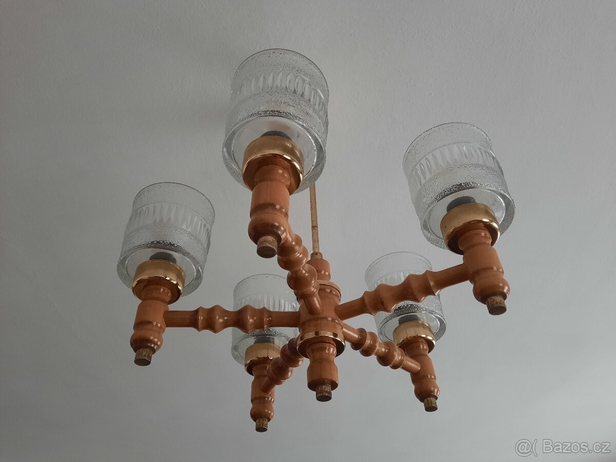 5 ramenný retro lustr - 2