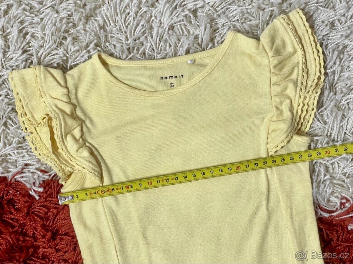 Pastelově žlutý top s volánkama Name It v.110 - 2