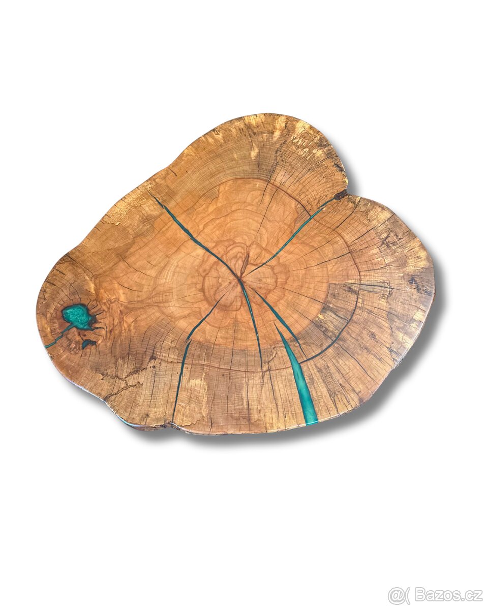 Epoxidový stůl Smaragdová řeka 87x77cm - 2