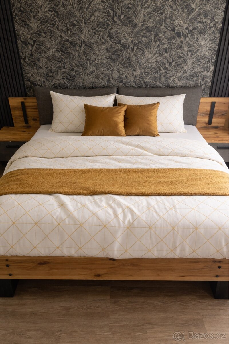 Designová manželská postel s rošty - 2