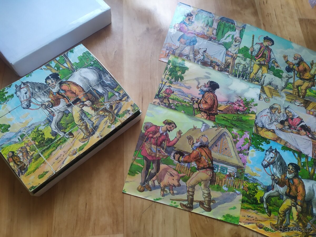 Staré dřevěnévěné kostky, kubus - M. F. Kvěchová - 2