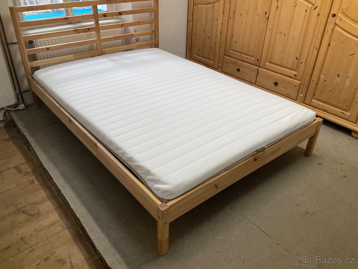 Postel IKEA borovice Masiv 140 × 200 - 2