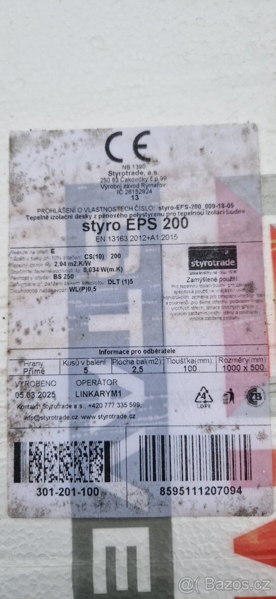 Polystyren EPS 200 tl 100 - 2