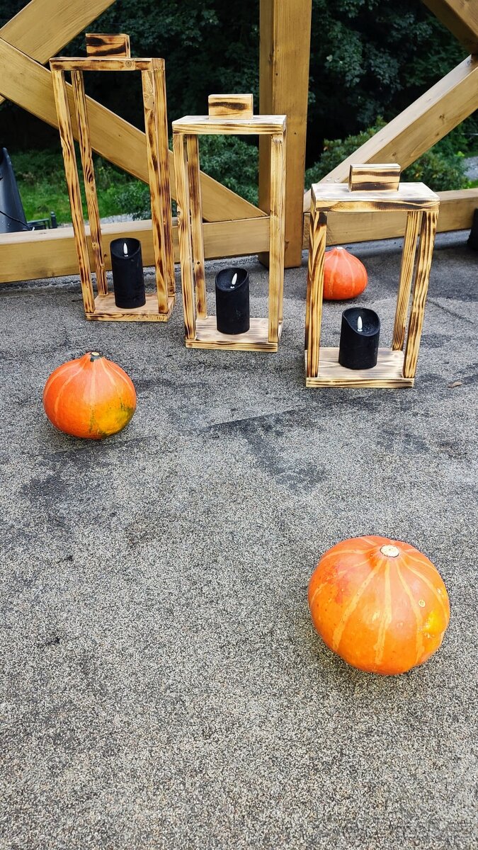 dřevěné lampiony - sada - 2