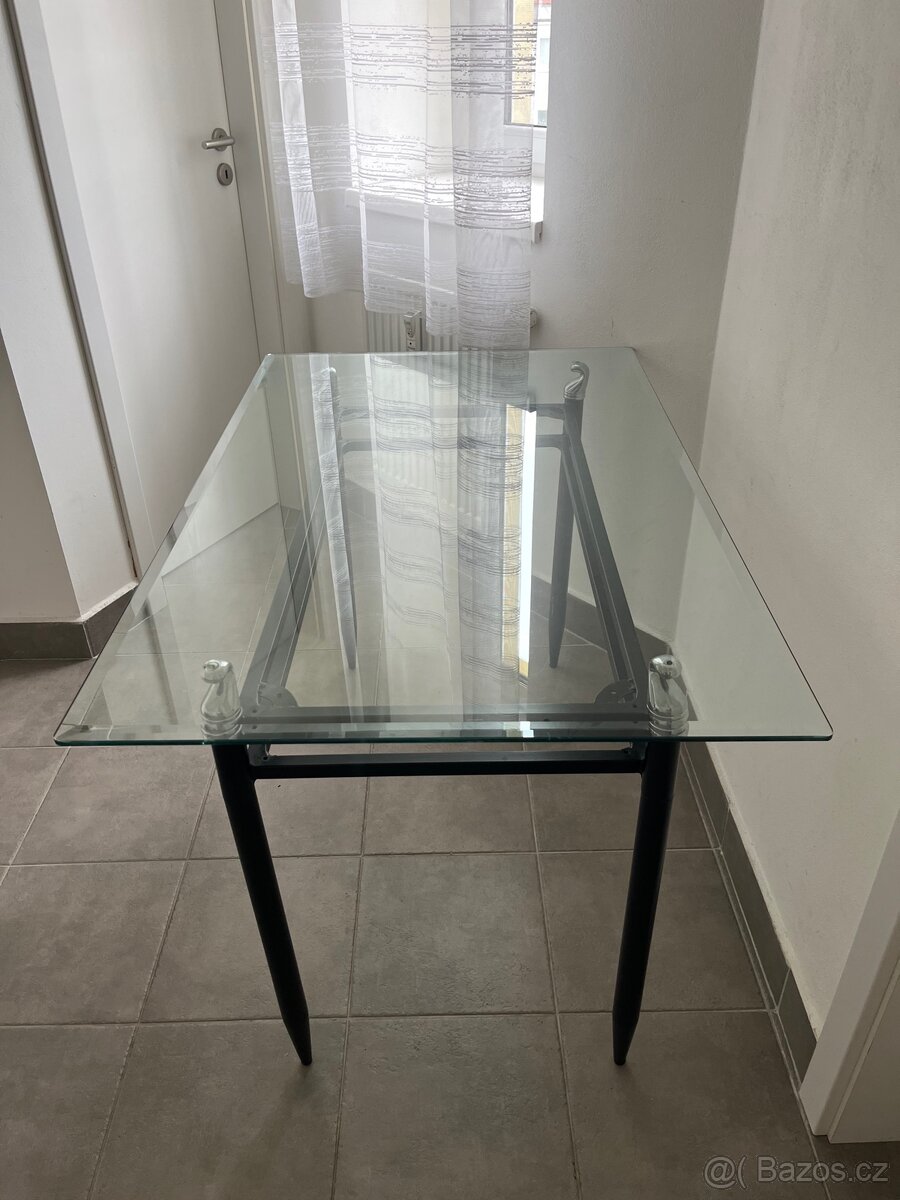 Sklenění jídelní stůl - lehký kovový rám - 2