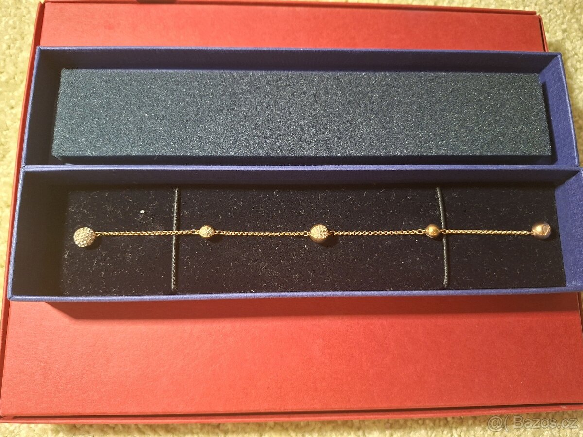 Swarovski náramek – zlatý, s originální krabičkou - 2