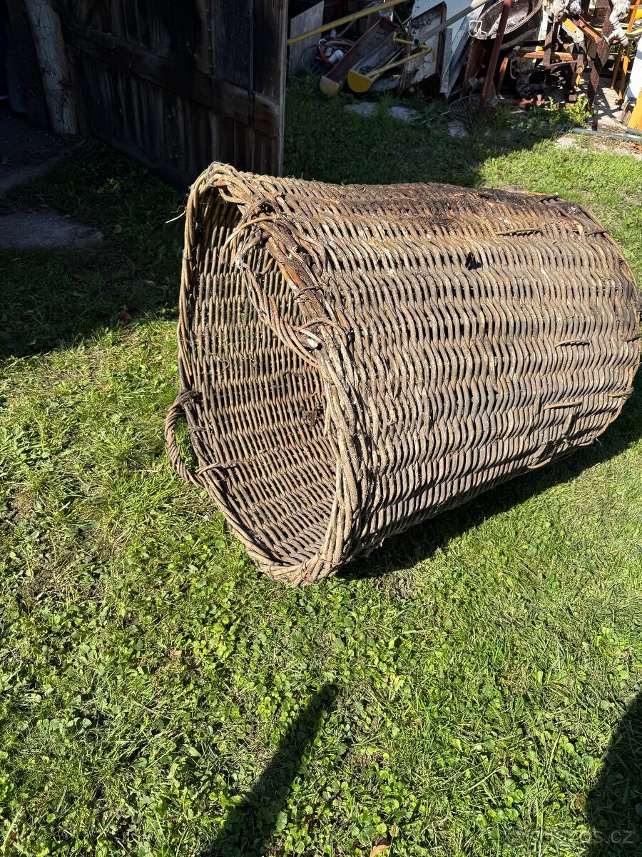 Mega velký proutěný koš - zachovalý - 2