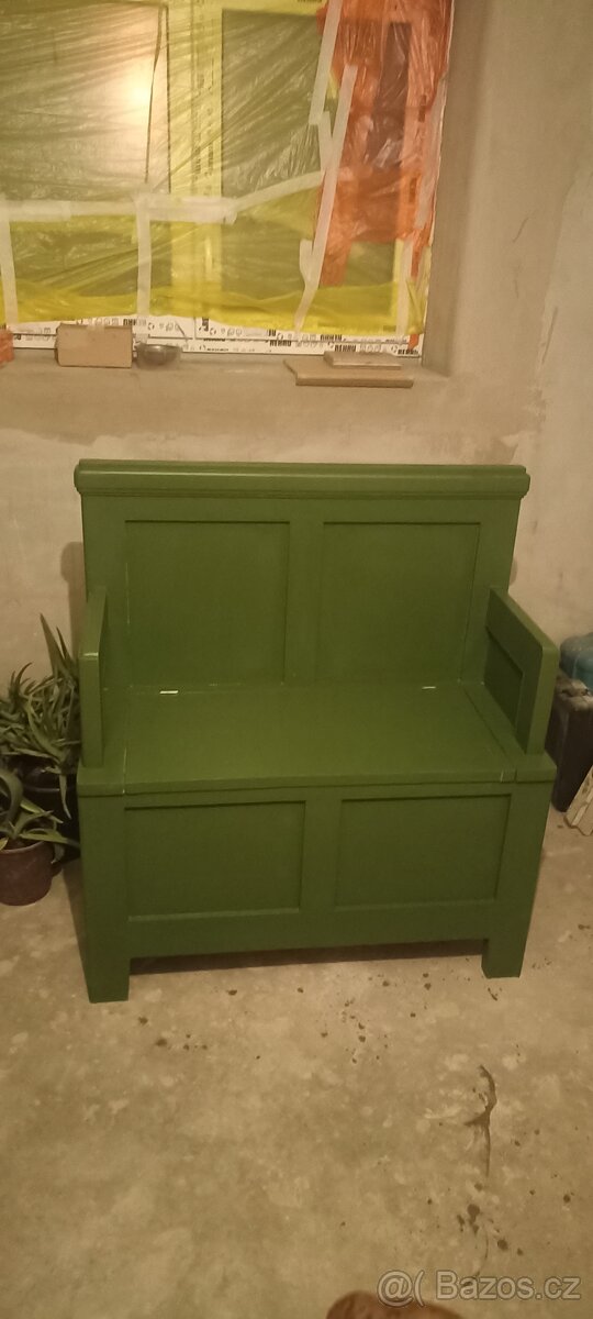 Lavice na chalupu s úložným prostorem vesnický styl - 2