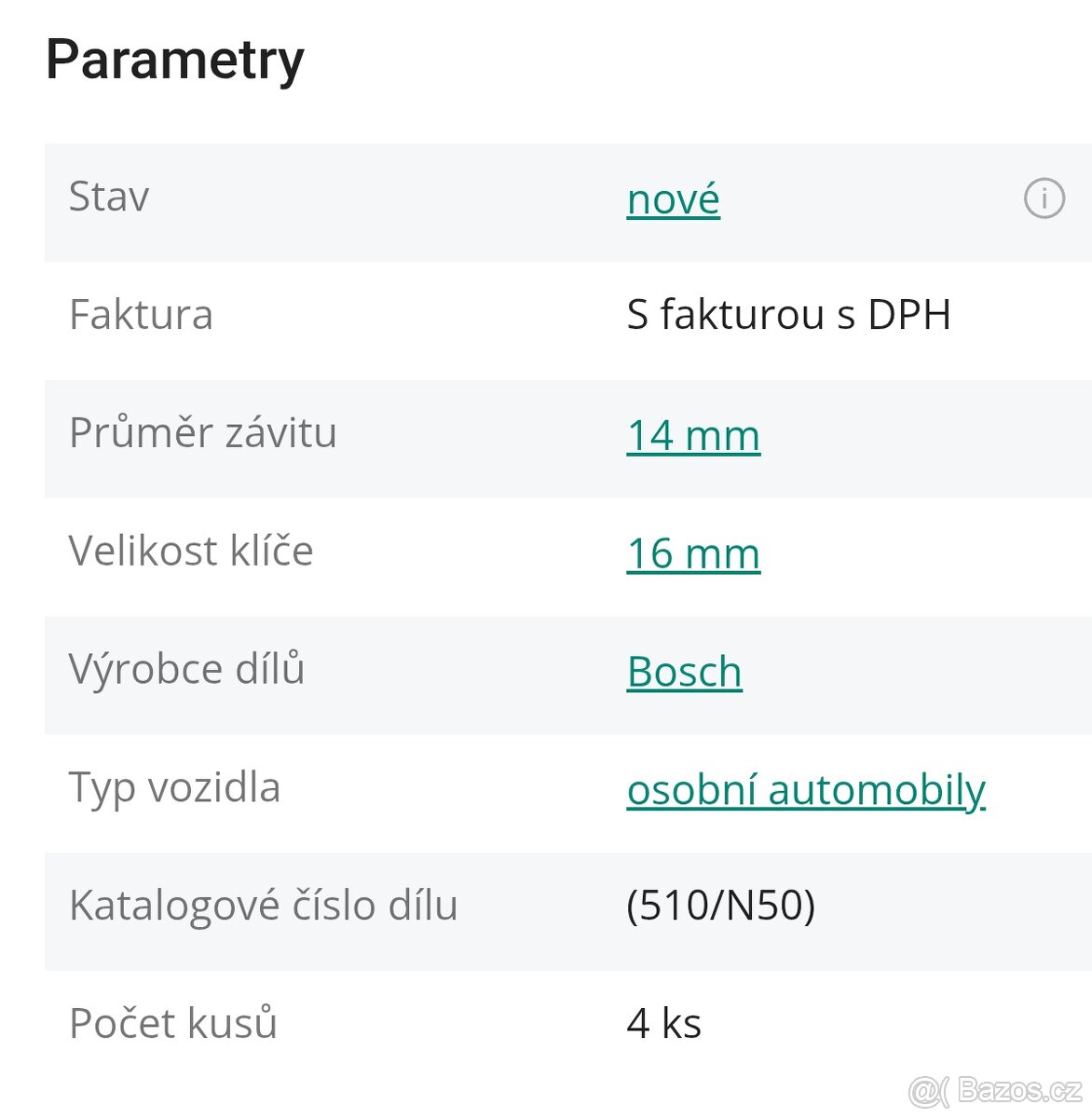 Svíčky Bosch FR78X - 2