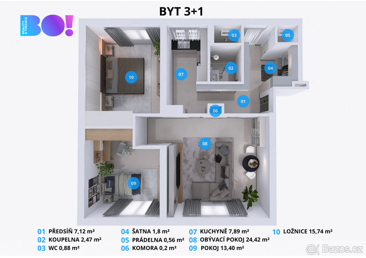 Pronájem bytu 3+1, 74 m², ul. Habrová, Třinec - 2