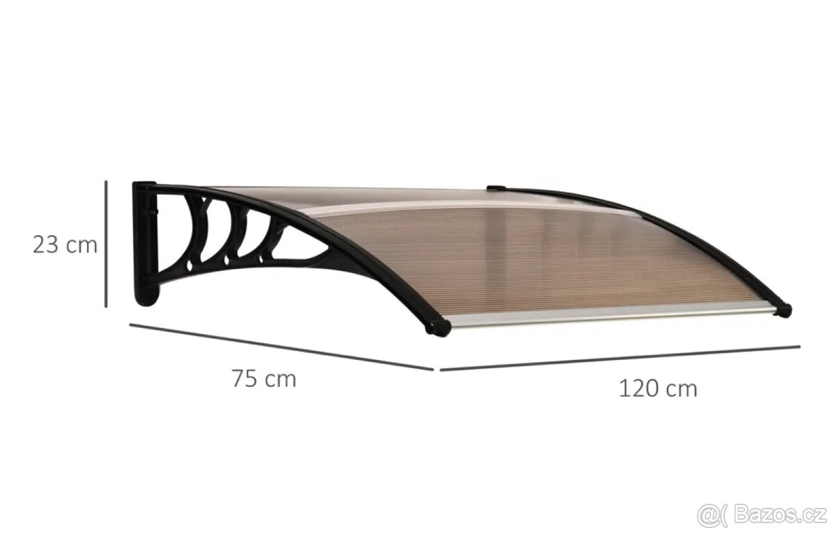 Stříška na vchodové dveře 120 x 75 cm - 2