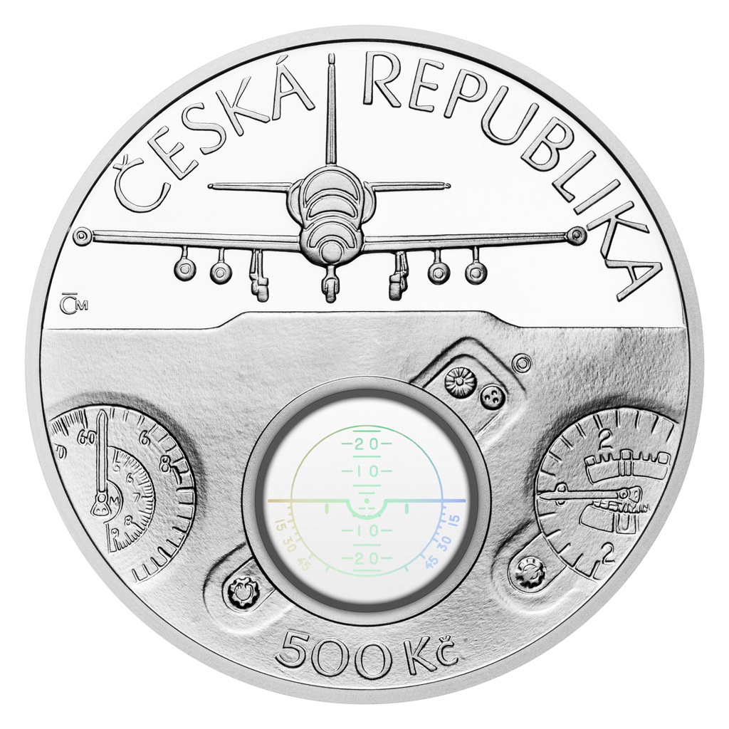 Stříbrná mince ČNB 500,- cvičný letoun AERO L-39 Albatros BK - 2