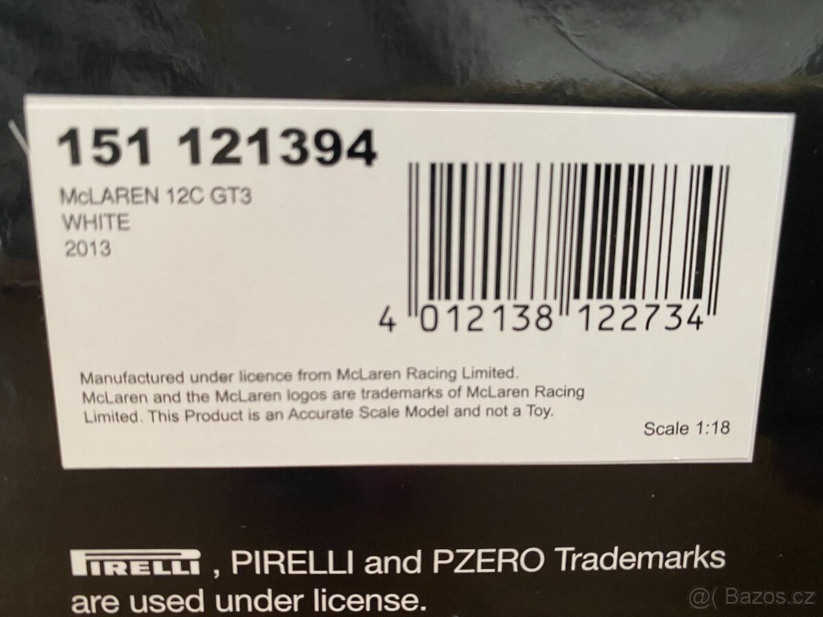 Model Mclaren 12C GT3 Minichamps 1:18 limit - 2