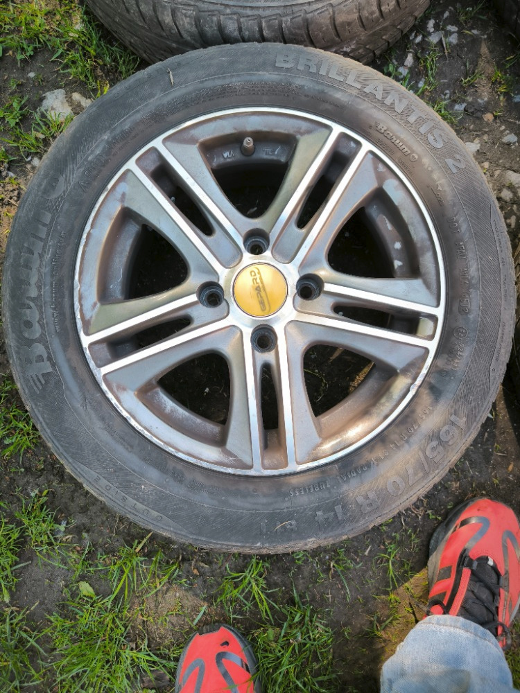 4x alu (4x100) letní pneu 165/70 r14 (4-5 mm) - 2