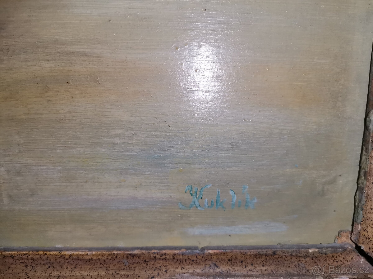 Starý obraz - signován Kuklík - 2