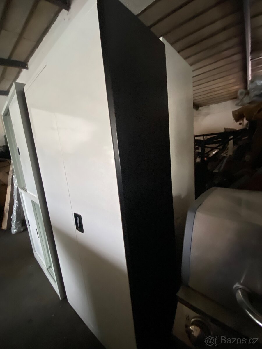 Kartotéka s 5 policemi, 90 x 180 cm, bílá/antracitová - 2