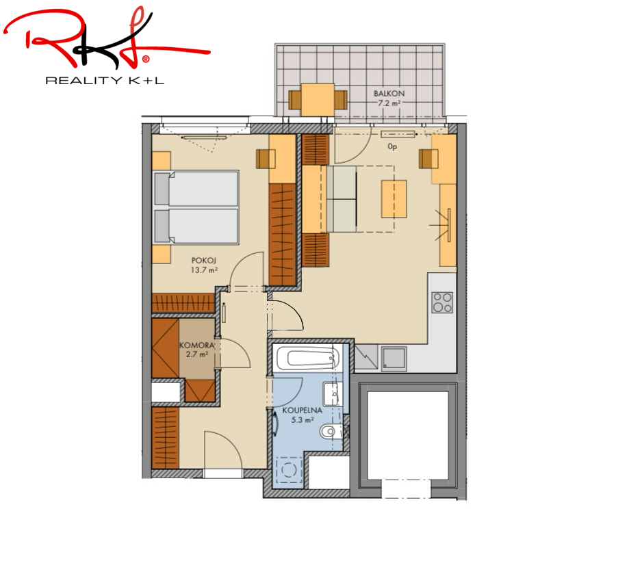 Prodej, novostavba, byt 2+kk s balkónem, Praha 5 - 2