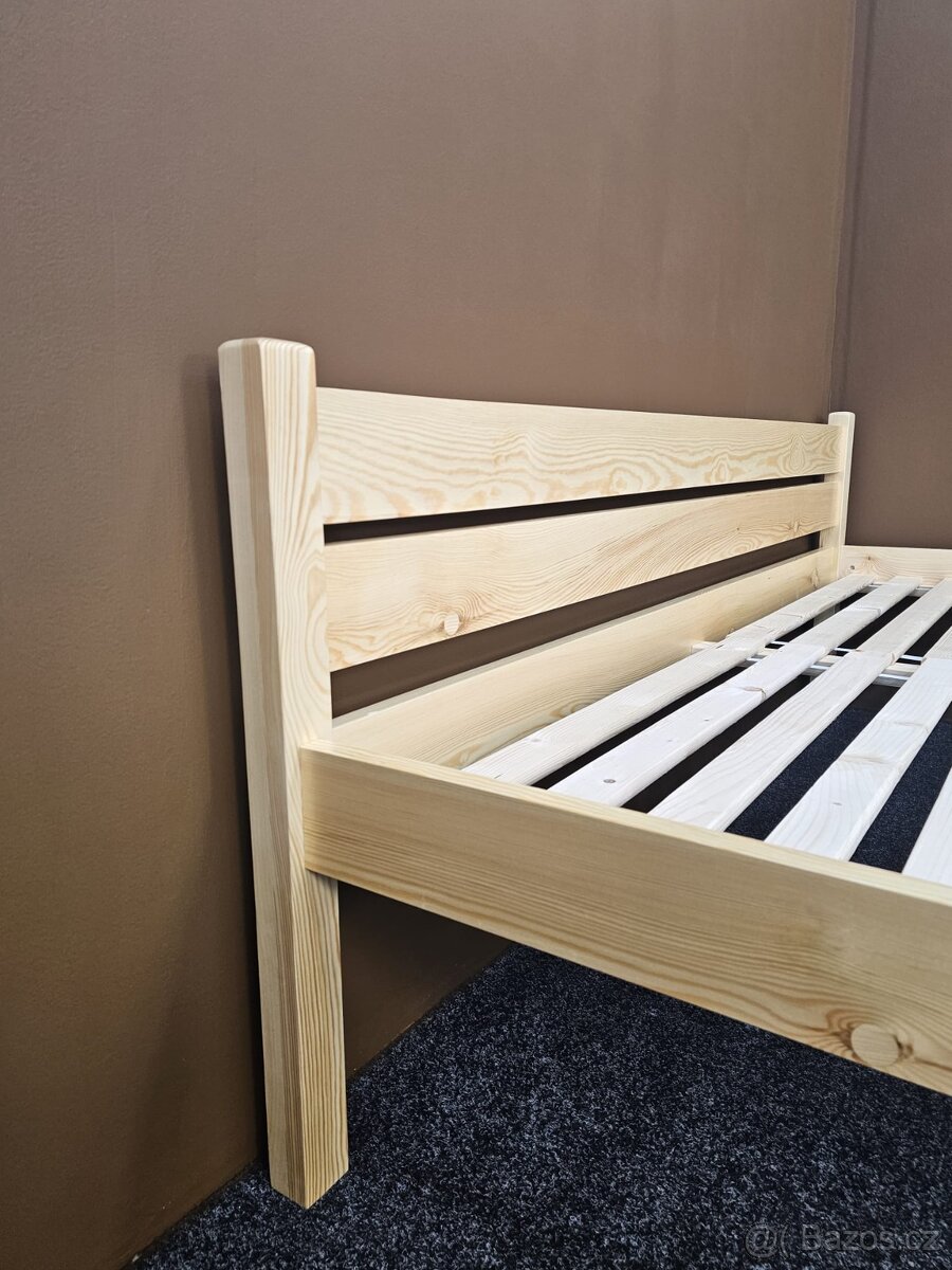 Prodám nové masiv postele zvýšené Nuno 160x200 s roštem - 2