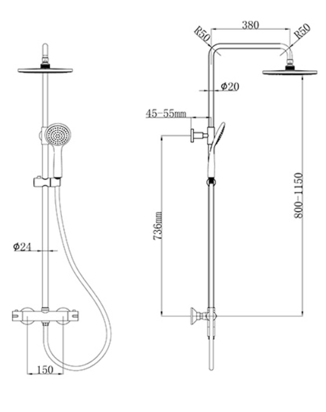 Sprchový sloup s termostatickou baterií - 2