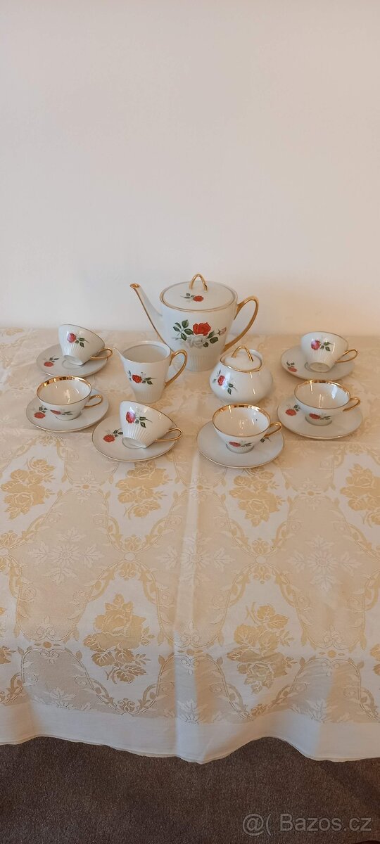 Starožitný porcelánový čajový kávový servis - 2