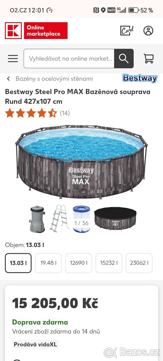 Bazén Bestway 427 x 107 cm - 2