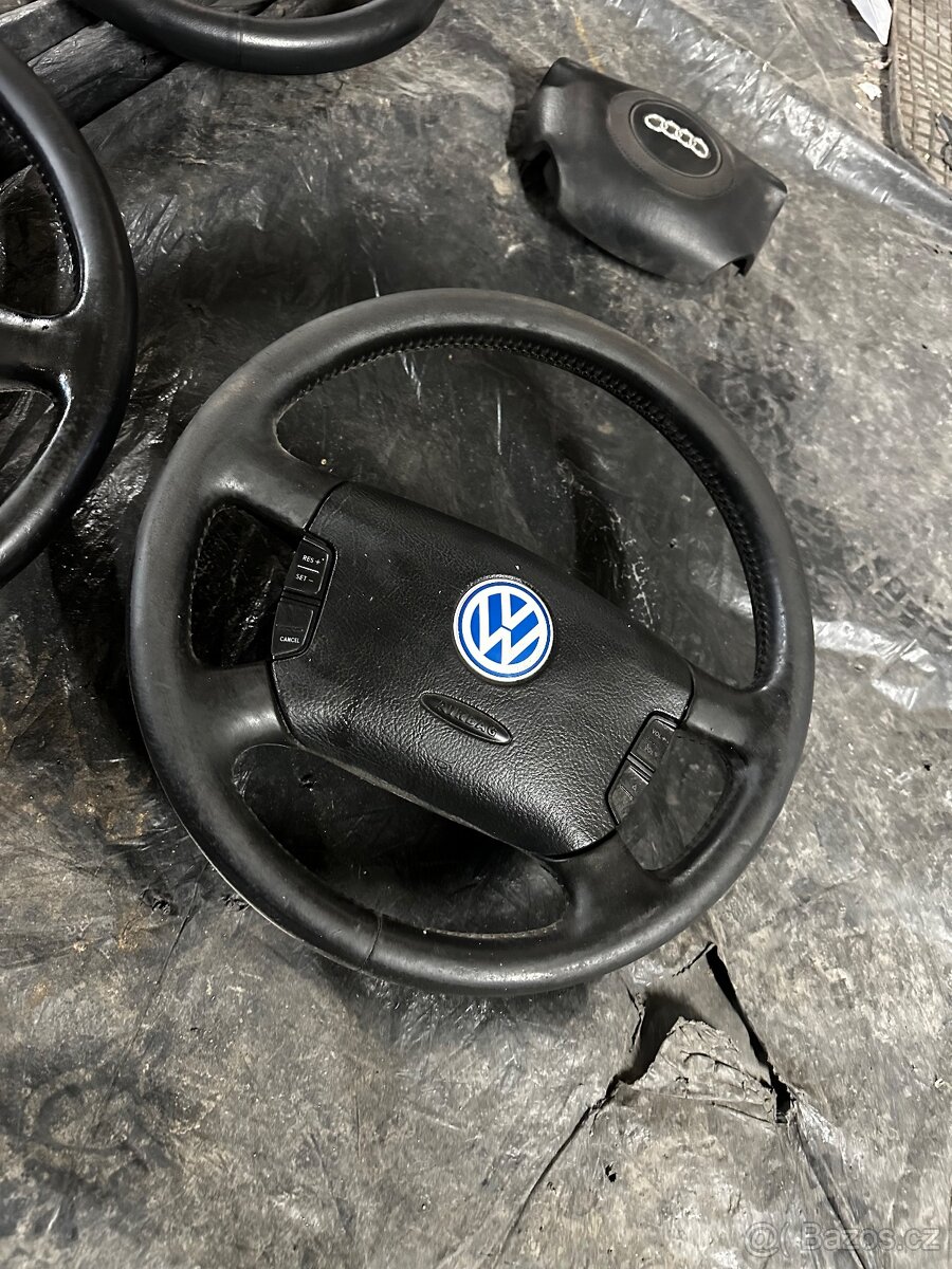 Kožený volant multifunkční triraminko Seat Audi vw - 2